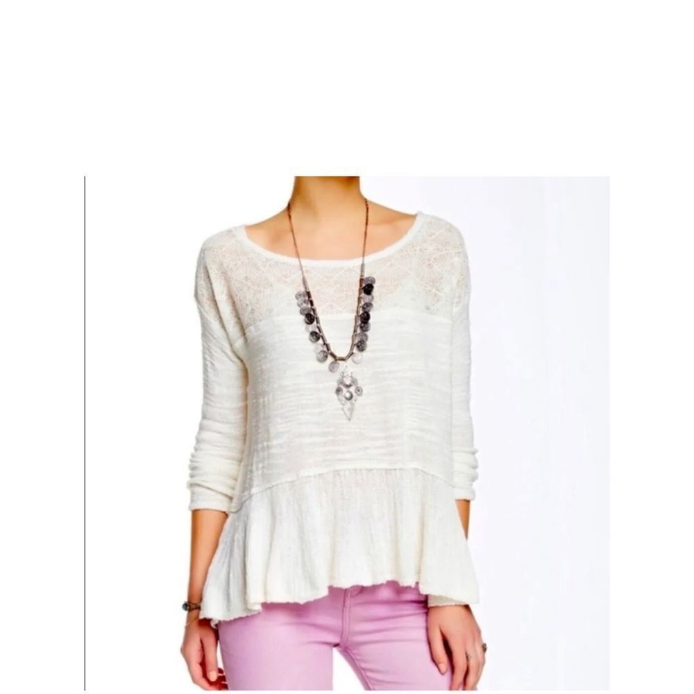 Free People Eggshell Crochet Top